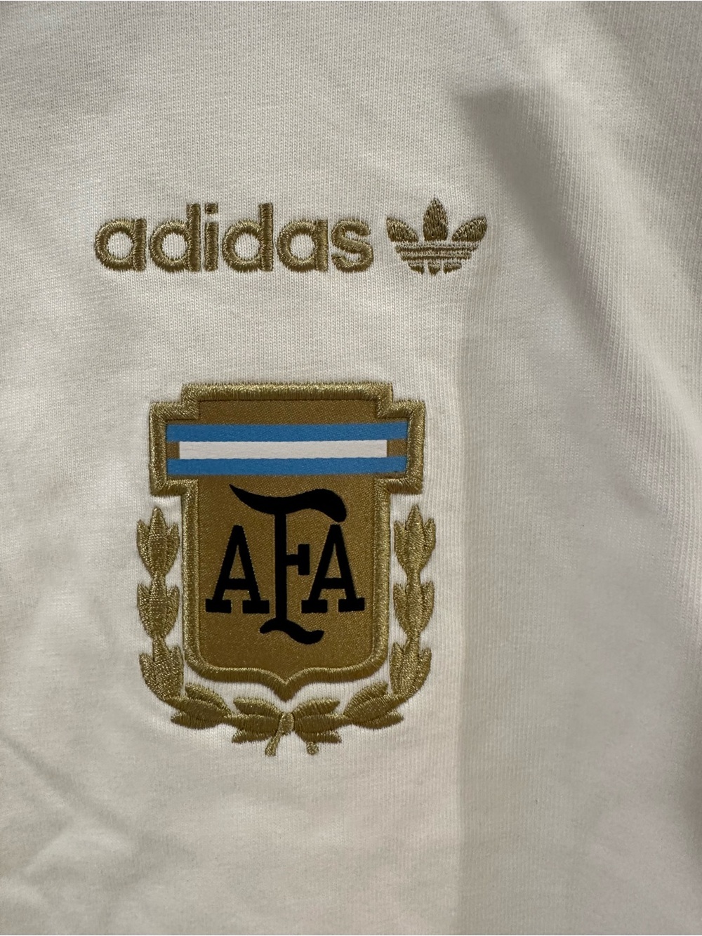 adidas- Soccer - Argentina- White Tee with AFA Crest - Picture 5 of 7
